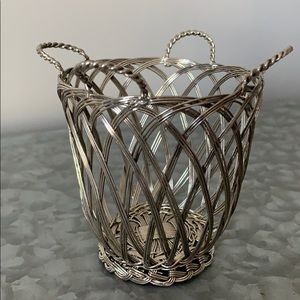 Petite silver wire basket/vase